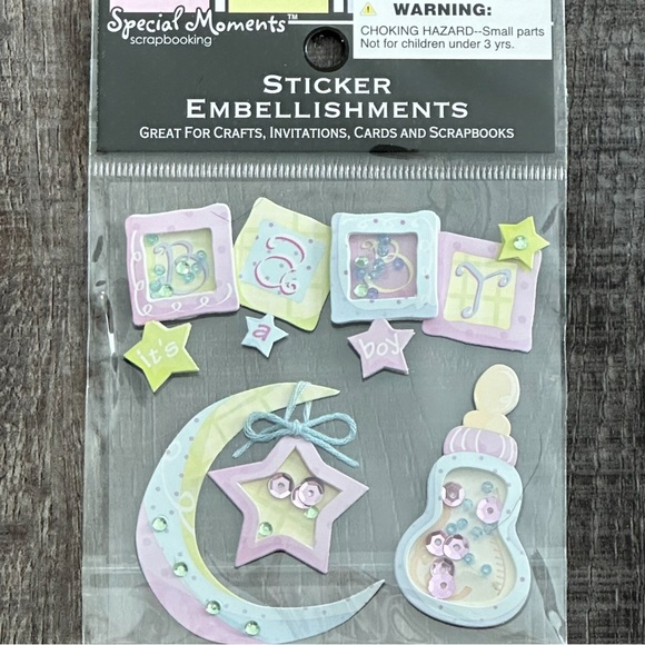 💞 New It’s A Boy Baby Dimensional Scrapbook Stickers - Picture 1 of 2